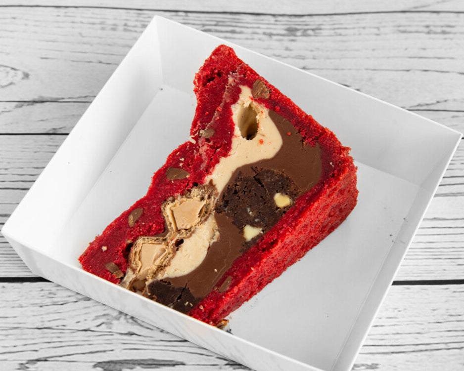 Kinderella Red Velvet Cookie Pie - Kinder and Nutella Slice